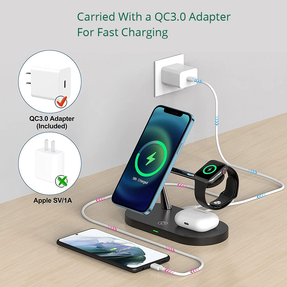 Emeja | 3-in-1 Draadloze Oplaadstation Stand