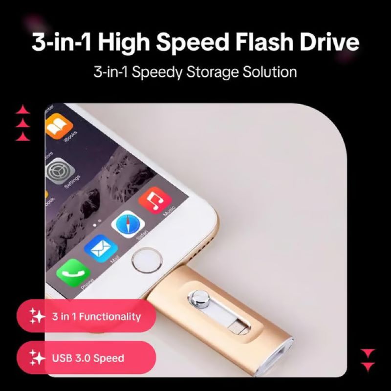 Emeja | 3 in 1 grote capaciteit USB-flashdrive voor mobiele telefoon en computer