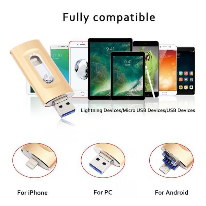 Emeja | 3 in 1 grote capaciteit USB-flashdrive voor mobiele telefoon en computer