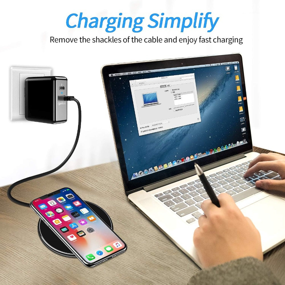 Emeja | 30W Snelle Draadloze Oplaadpad | Premium USB C Oplaadkabel MagSafe Lader voor Apple iPhone, Samsung & Android - Snelle Draadloze Oplaadpad