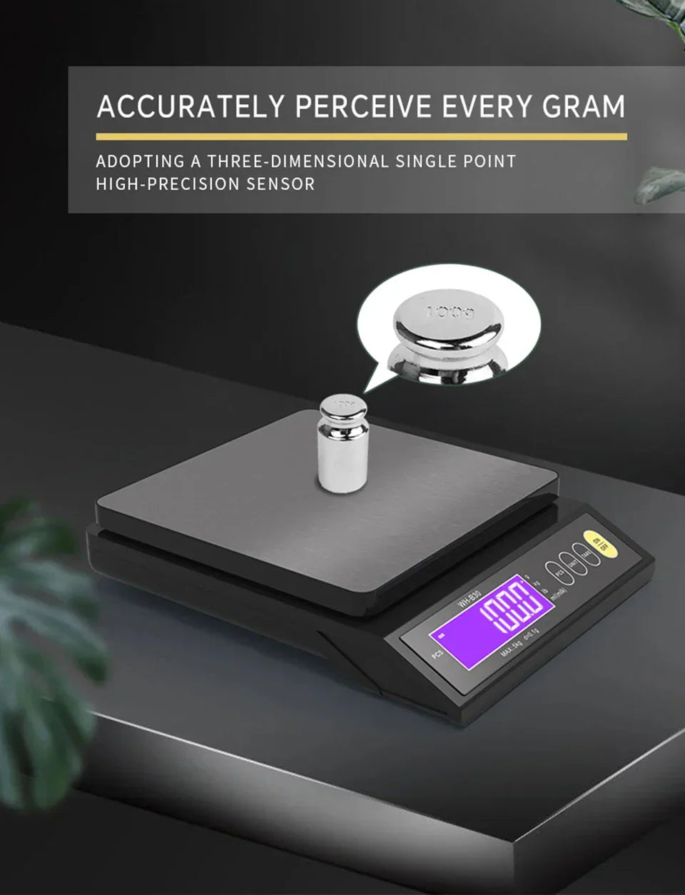 Emeja | 5 kg/0.1 g en 10 kg/1 g digitale elektronische keukenweegschaal, LCD-scherm, volledig waterdicht roestvrijstalen gereedschap voor bakken