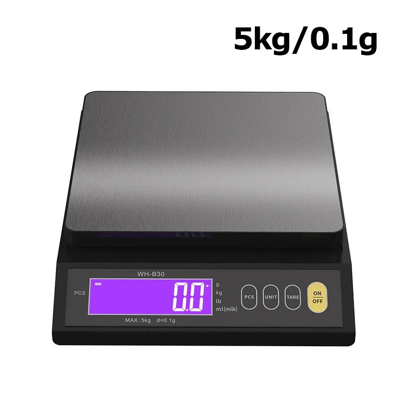 Emeja | 5 kg/0.1 g en 10 kg/1 g digitale elektronische keukenweegschaal, LCD-scherm, volledig waterdicht roestvrijstalen gereedschap voor bakken