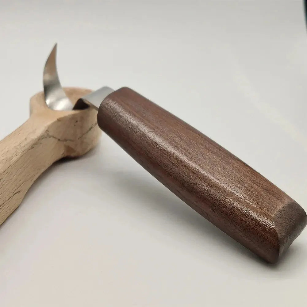 Emeja | 8-delige Houtbewerkingsset: Handbewerkingsmes Set met Naaldvijlen - Houten Lepelbewerkingsset voor Beginners