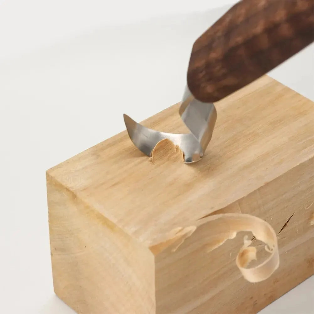 Emeja | 8-delige Houtbewerkingsset: Handbewerkingsmes Set met Naaldvijlen - Houten Lepelbewerkingsset voor Beginners