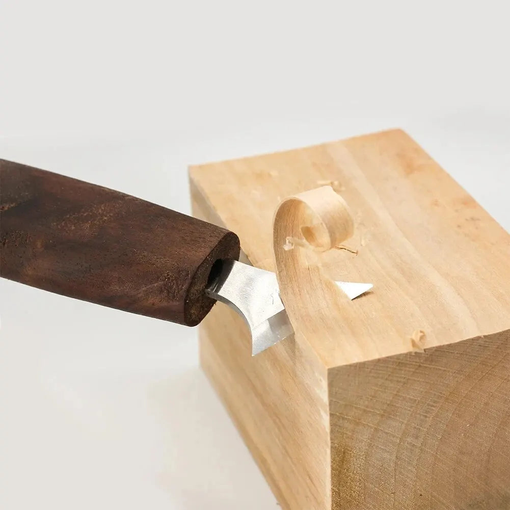 Emeja | 8-delige Houtbewerkingsset: Handbewerkingsmes Set met Naaldvijlen - Houten Lepelbewerkingsset voor Beginners