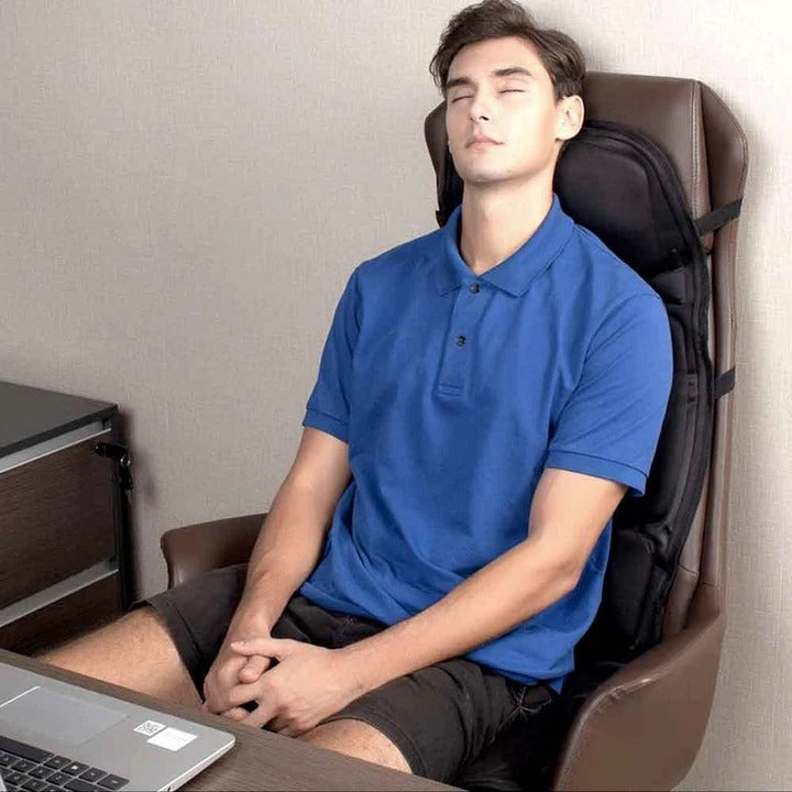 Emeja | 8-Mode Massage Stoel Pad Met Verhitte Rug- en Nekkussen