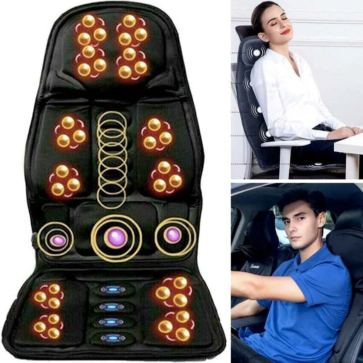 Emeja | 8-Mode Massage Stoel Pad Met Verhitte Rug- en Nekkussen