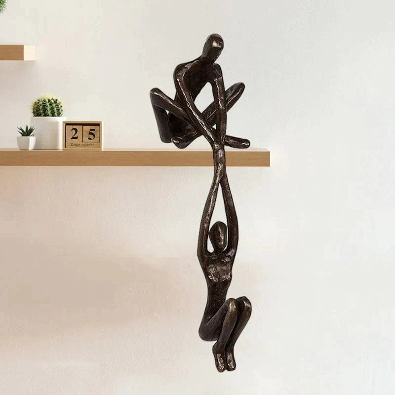 Emeja | Abstracte Beeldhouwwerk Sculptuur Koppel Kunst Decoratie Plank Accent