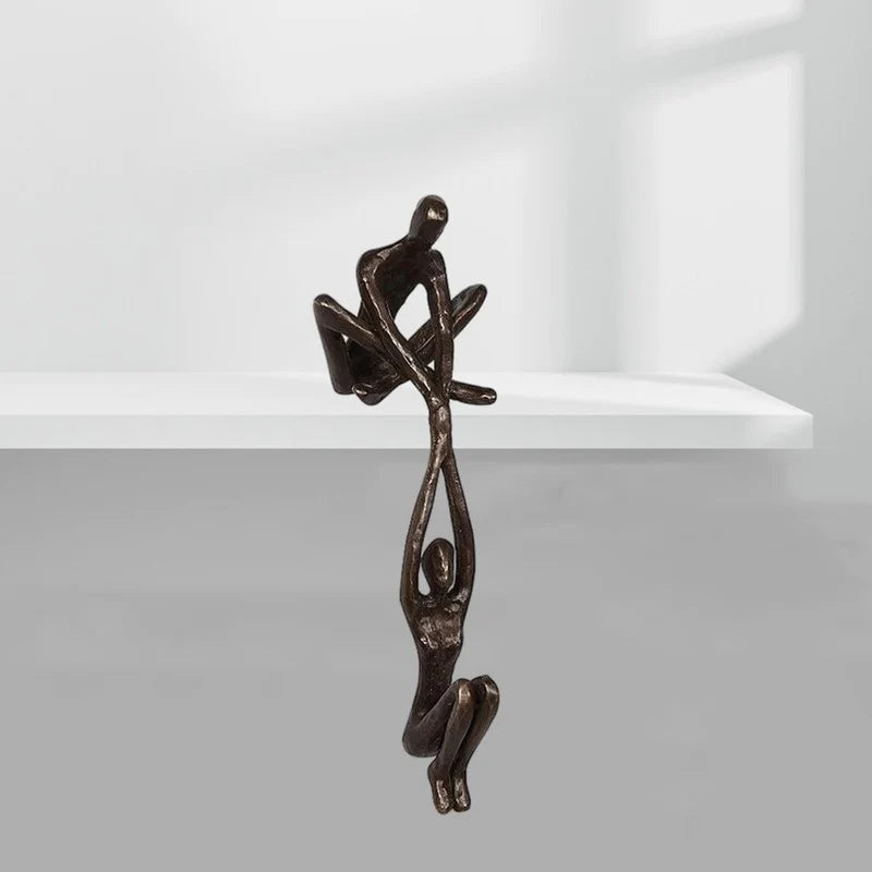 Emeja | Abstracte Beeldhouwwerk Sculptuur Koppel Kunst Decoratie Plank Accent