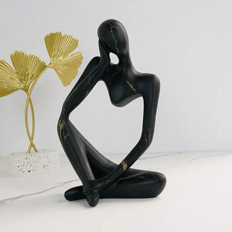 Emeja | Abstracte Denker Beeld | Handgemaakte Hars Tafeldecoratie