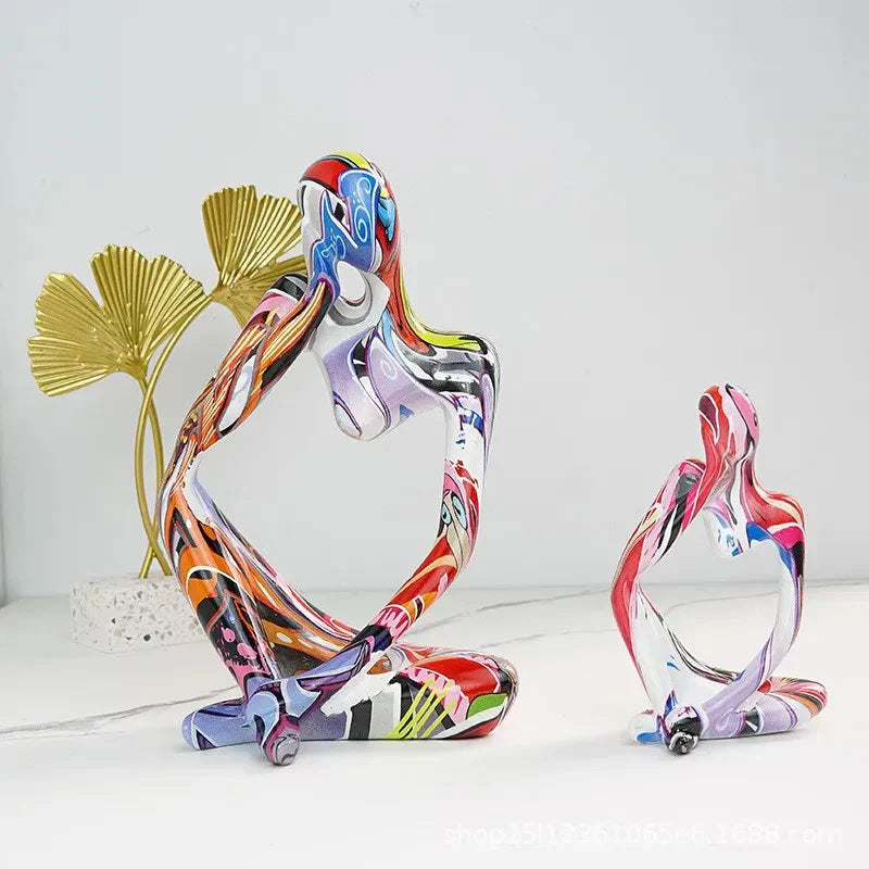 Emeja | Abstracte Denker Beeld | Handgemaakte Hars Tafeldecoratie