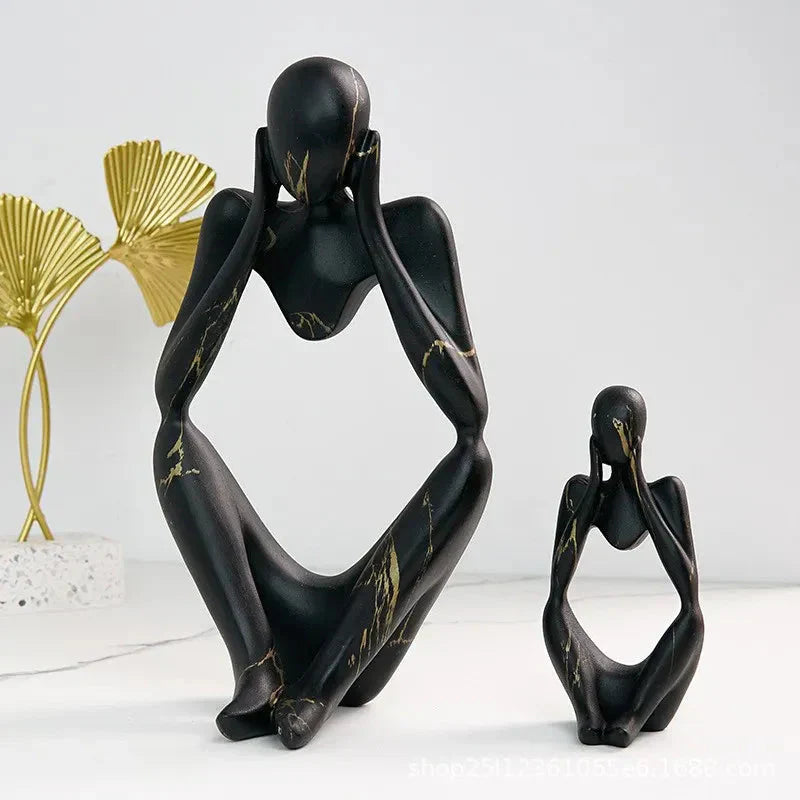 Emeja | Abstracte Denker Beeld | Handgemaakte Hars Tafeldecoratie