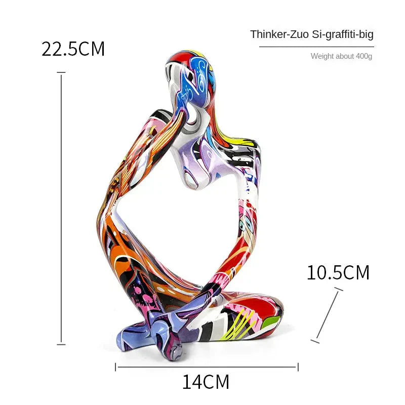 Emeja | Abstracte Denker Beeld | Handgemaakte Hars Tafeldecoratie