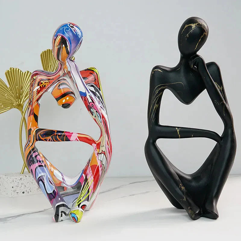 Emeja | Abstracte Denker Beeld | Handgemaakte Hars Tafeldecoratie