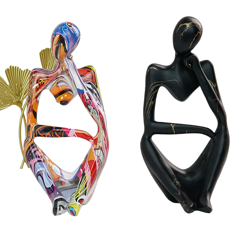 Emeja | Abstracte Denker Beeld | Handgemaakte Hars Tafeldecoratie