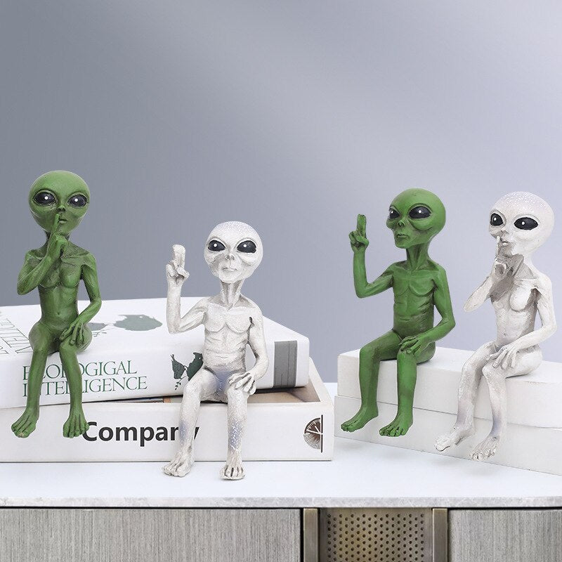 Emeja | Alien Standbeeld van Hars voor Tuin & Buiten