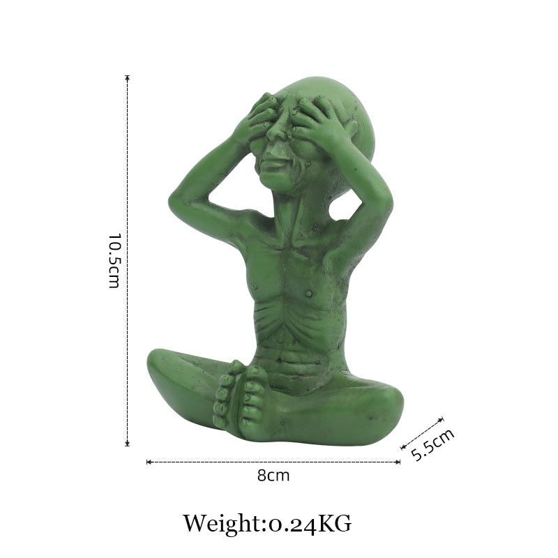 Emeja | Alien Standbeeld van Hars voor Tuin & Buiten