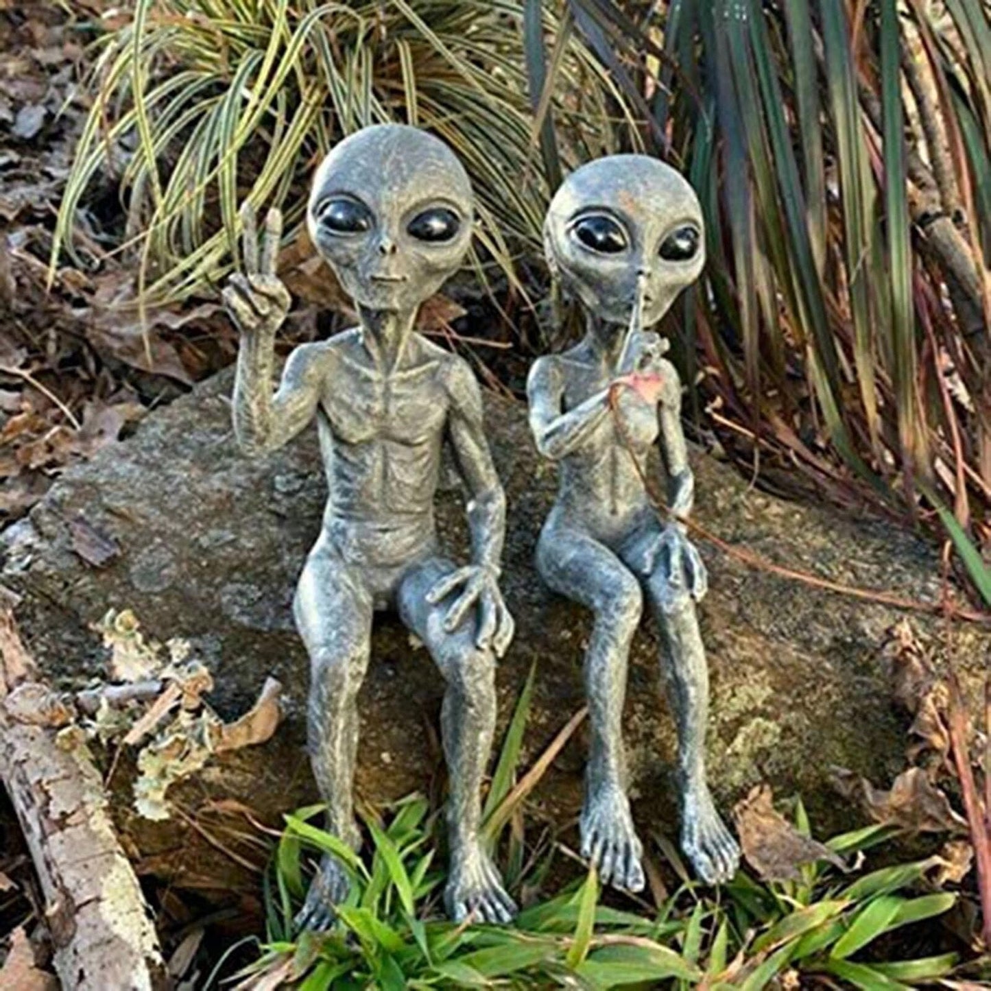 Emeja | Alien Standbeeld van Hars voor Tuin & Buiten