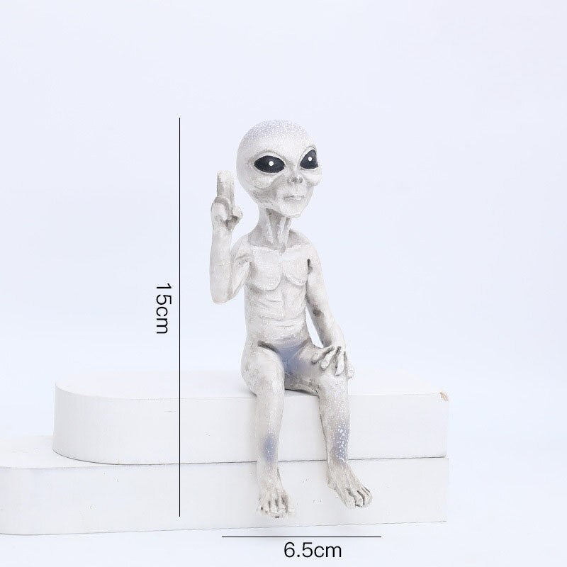 Emeja | Alien Standbeeld van Hars voor Tuin & Buiten