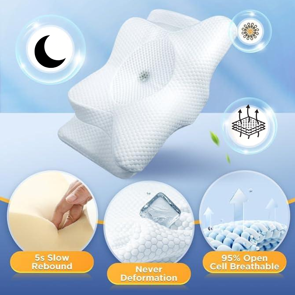Emeja | Anti-Snurk Kussen | Ergonomische Nek- en Hoofdsteun | Wit
