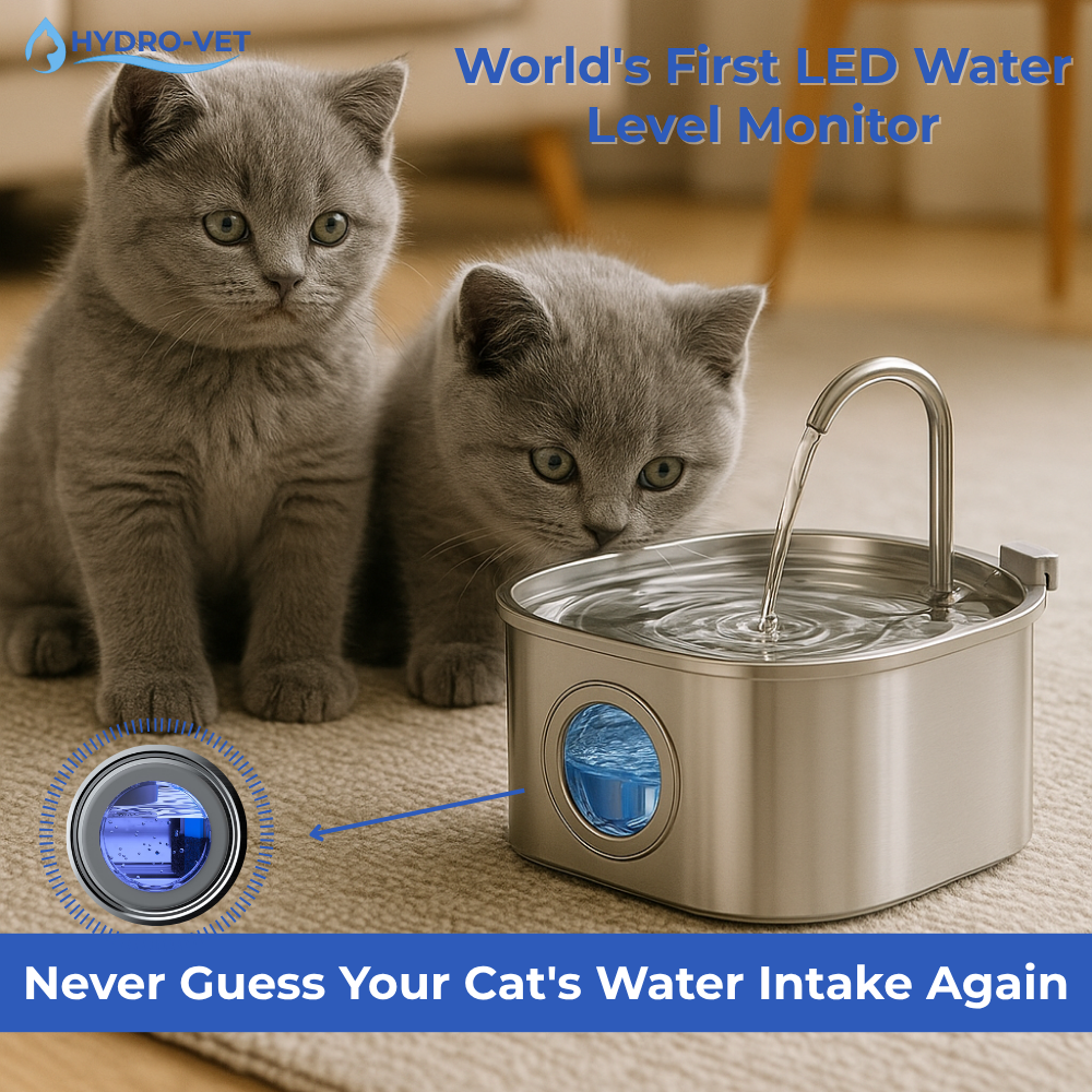 Emeja | AquaSoft Fluister Stille Huisdier Drinkfontein – 3.2L met LED, Roestvrij Staal & 5-Fase Filtratie