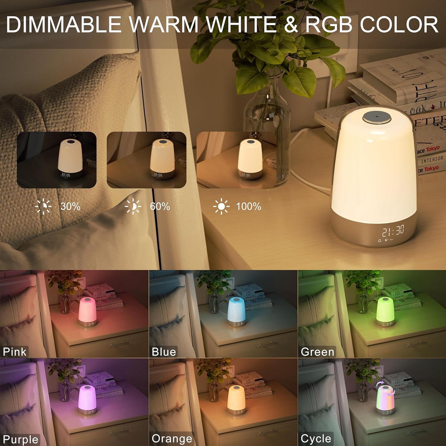 Emeja | Aurora Wake-Up Light | Zonsopgang & Zonsondergang | USB-C Oplaadbaar