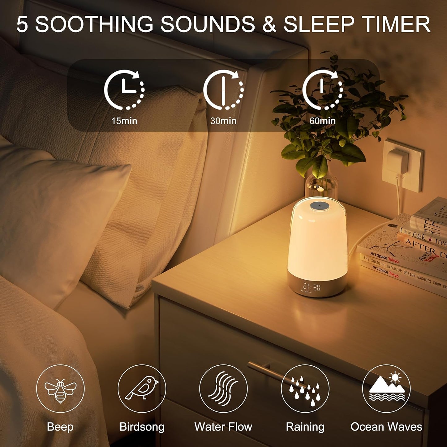 Emeja | Aurora Wake-Up Light | Zonsopgang & Zonsondergang | USB-C Oplaadbaar