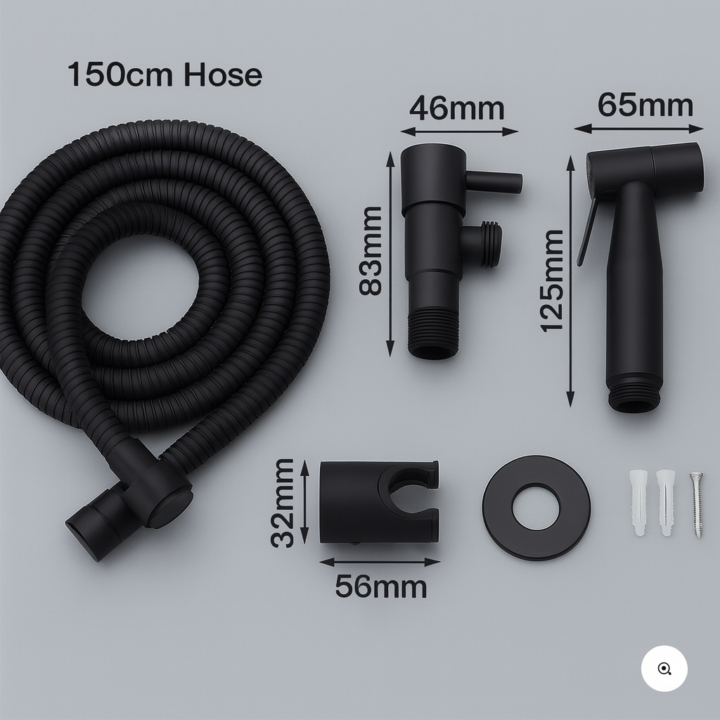 Emeja | Bidet Sprayer in RVS – Wandgemonteerd met Verstelbare Spray