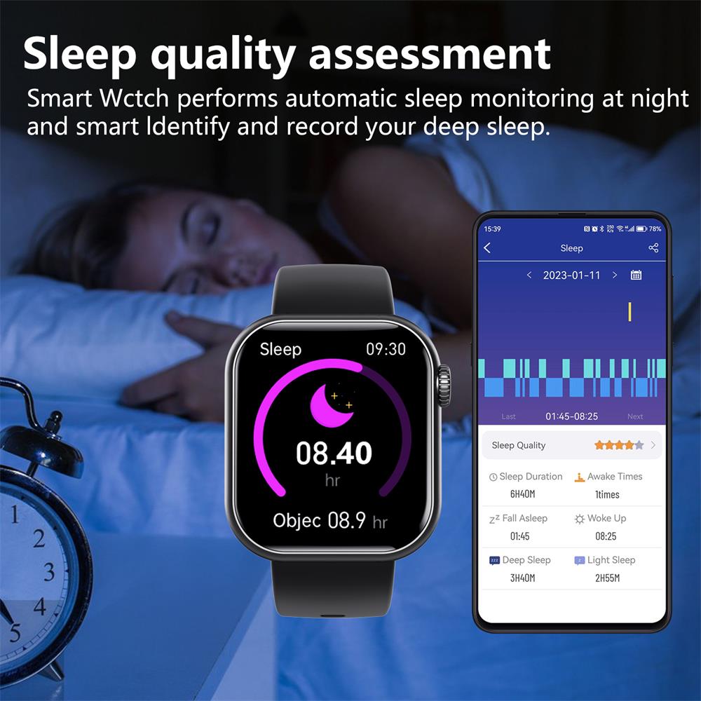 Emeja | Bloedglucose Bloeddruk Bloedzuurstof Slaapmonitor Waterdichte Slimme Horloge