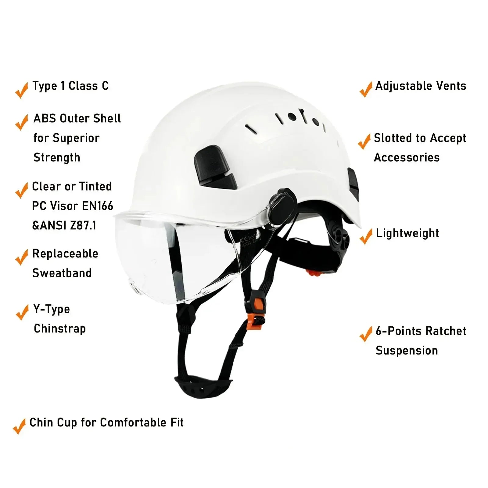 Emeja | CE ABS Veiligheidshelm met Goggles & Visor – SafeGuard