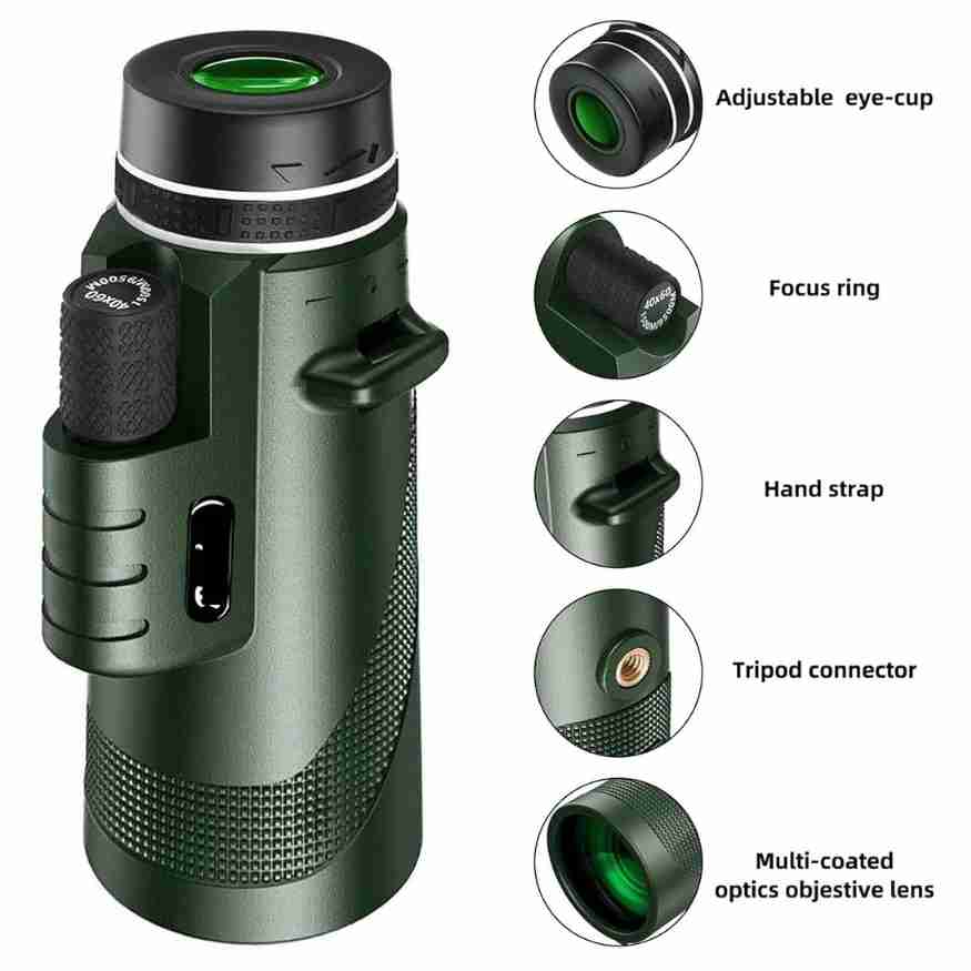 Emeja | Compact Ultra-Zoom Monoculaire | HD Lens, Lichtgewicht & Perfect voor Wandelen, Vogelspotten en Sportevenementen