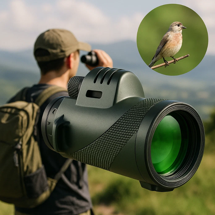 Emeja | Compact Ultra-Zoom Monoculaire | HD Lens, Lichtgewicht & Perfect voor Wandelen, Vogelspotten en Sportevenementen