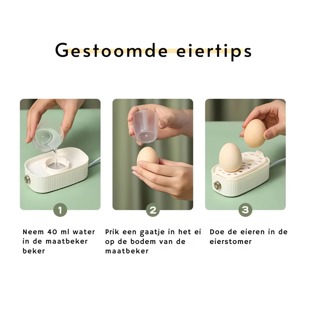 Emeja | Compacte Elektrische Eierenkoker voor 2 Eieren