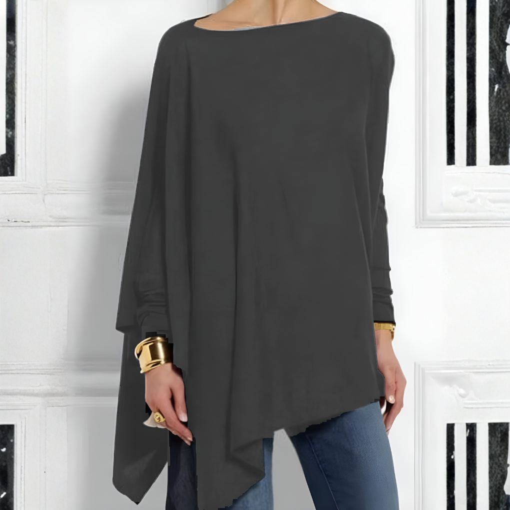 Emeja | Dames Asymmetrische Lange Mouwen Tuniek Top