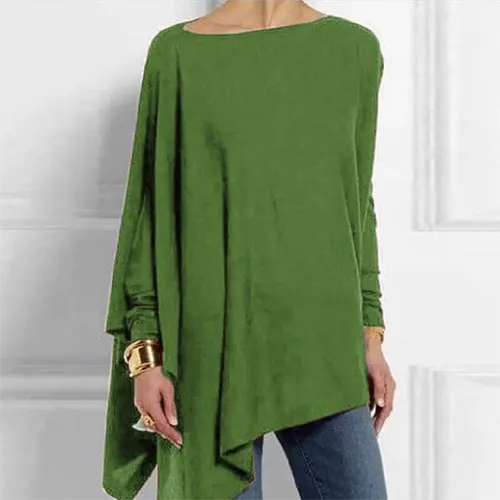 Emeja | Dames Asymmetrische Lange Mouwen Tuniek Top