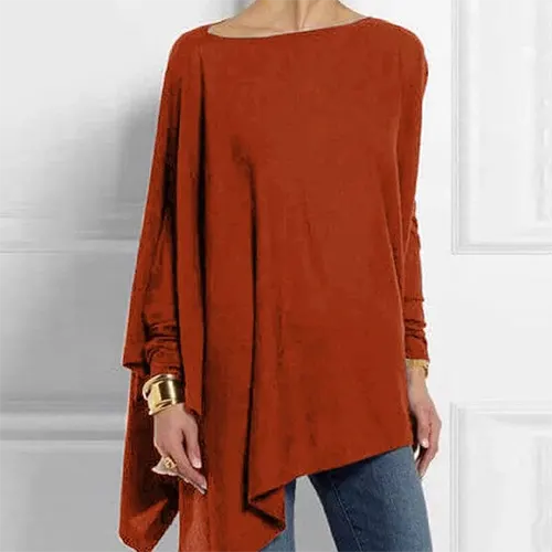 Emeja | Dames Asymmetrische Lange Mouwen Tuniek Top