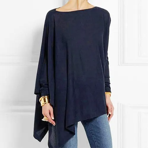 Emeja | Dames Asymmetrische Lange Mouwen Tuniek Top