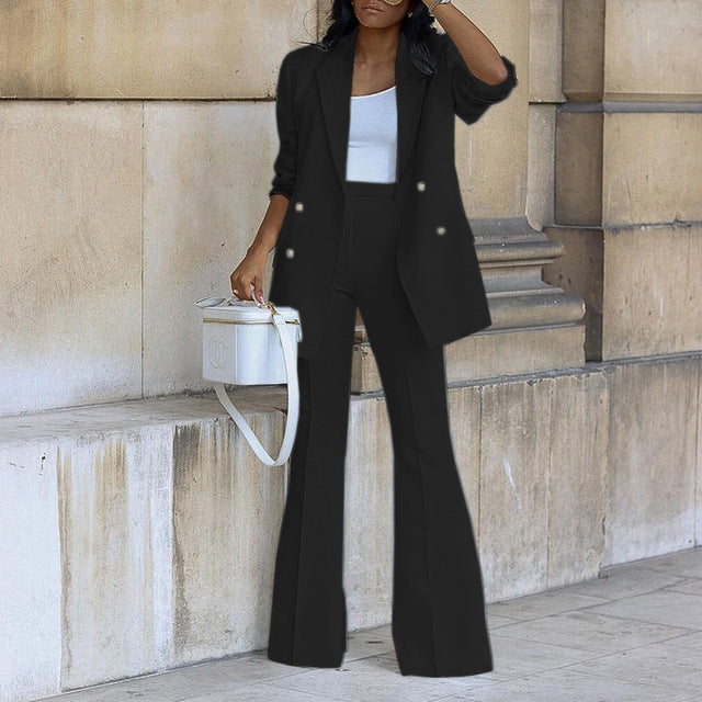 Emeja | Dames Blazer en Broek Set met Gouden Knopen
