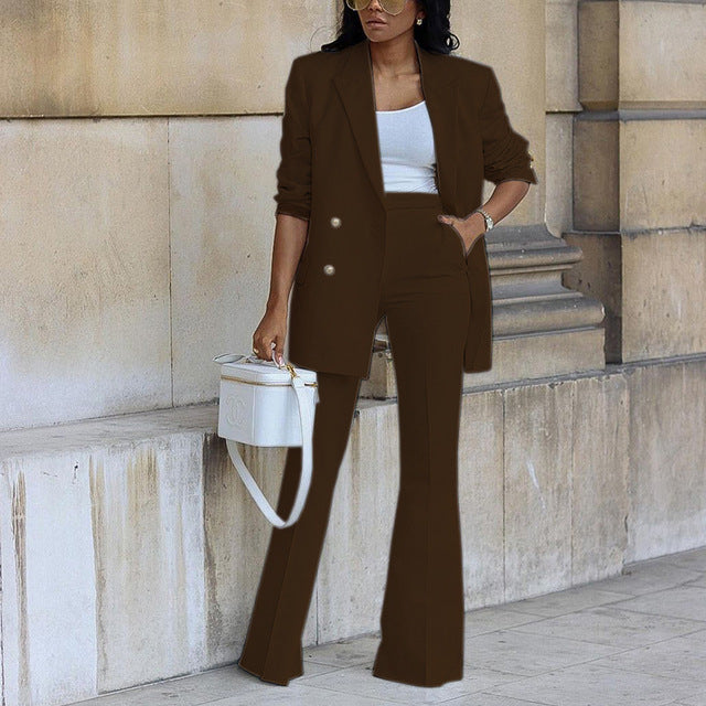 Emeja | Dames Blazer en Broek Set met Gouden Knopen