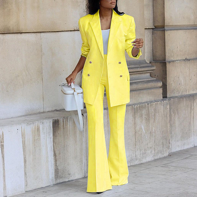 Emeja | Dames Blazer en Broek Set met Gouden Knopen