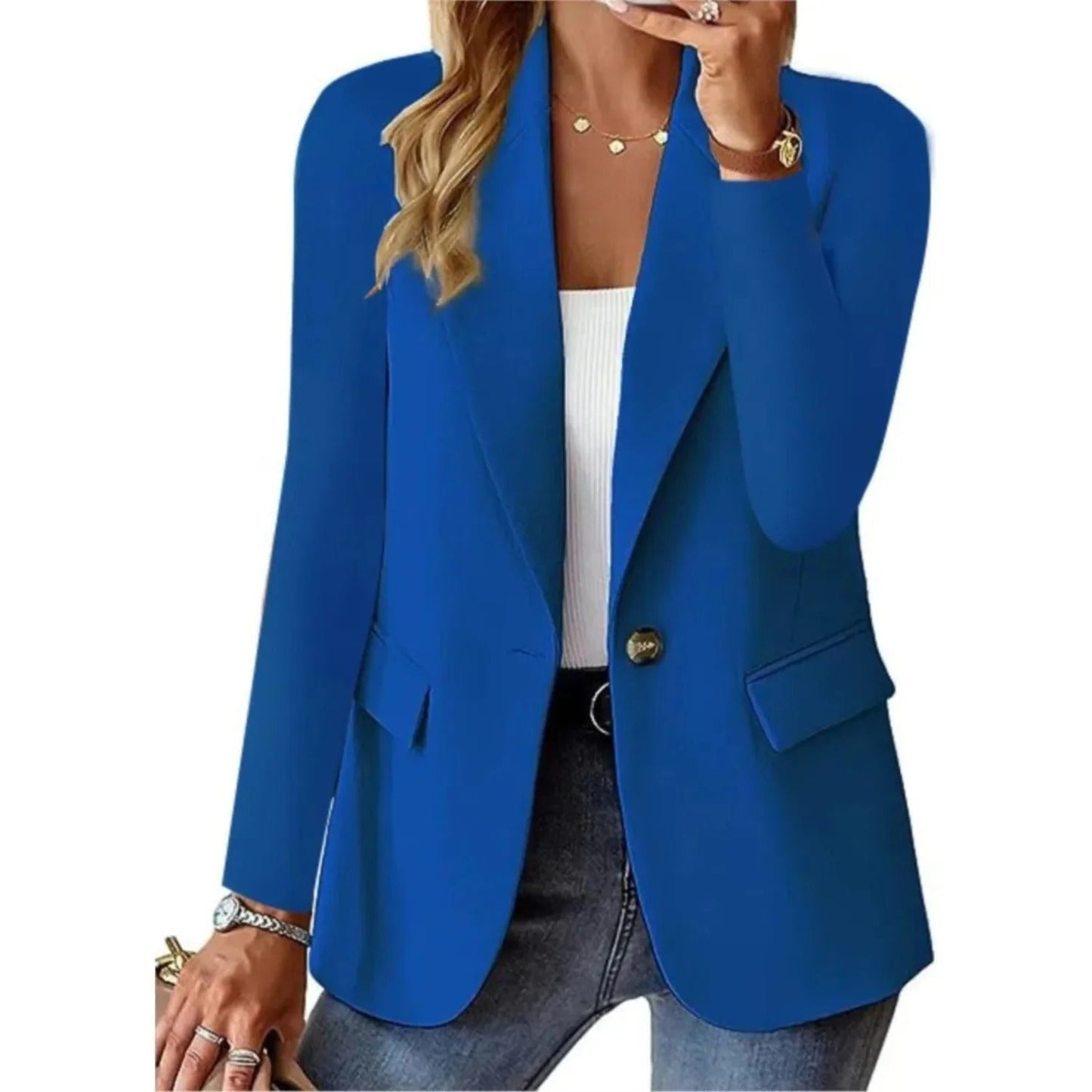 Emeja | Dames Blazer met Één Knop en Pocketdetail