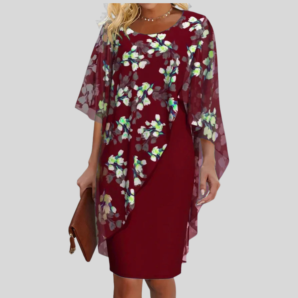 Emeja | Dames Bloemen Overlay Sheath Jurk