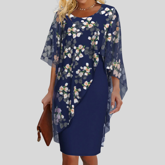 Emeja | Dames Bloemen Overlay Sheath Jurk