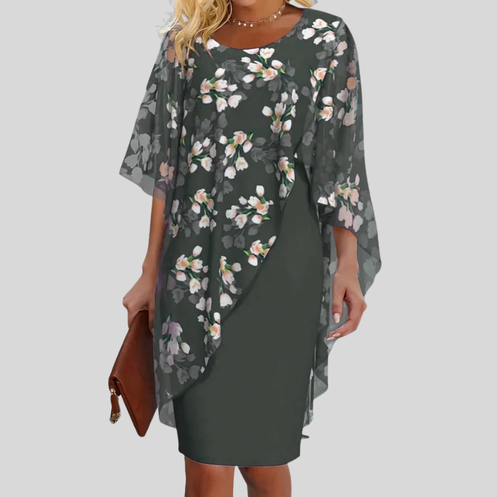 Emeja | Dames Bloemen Overlay Sheath Jurk
