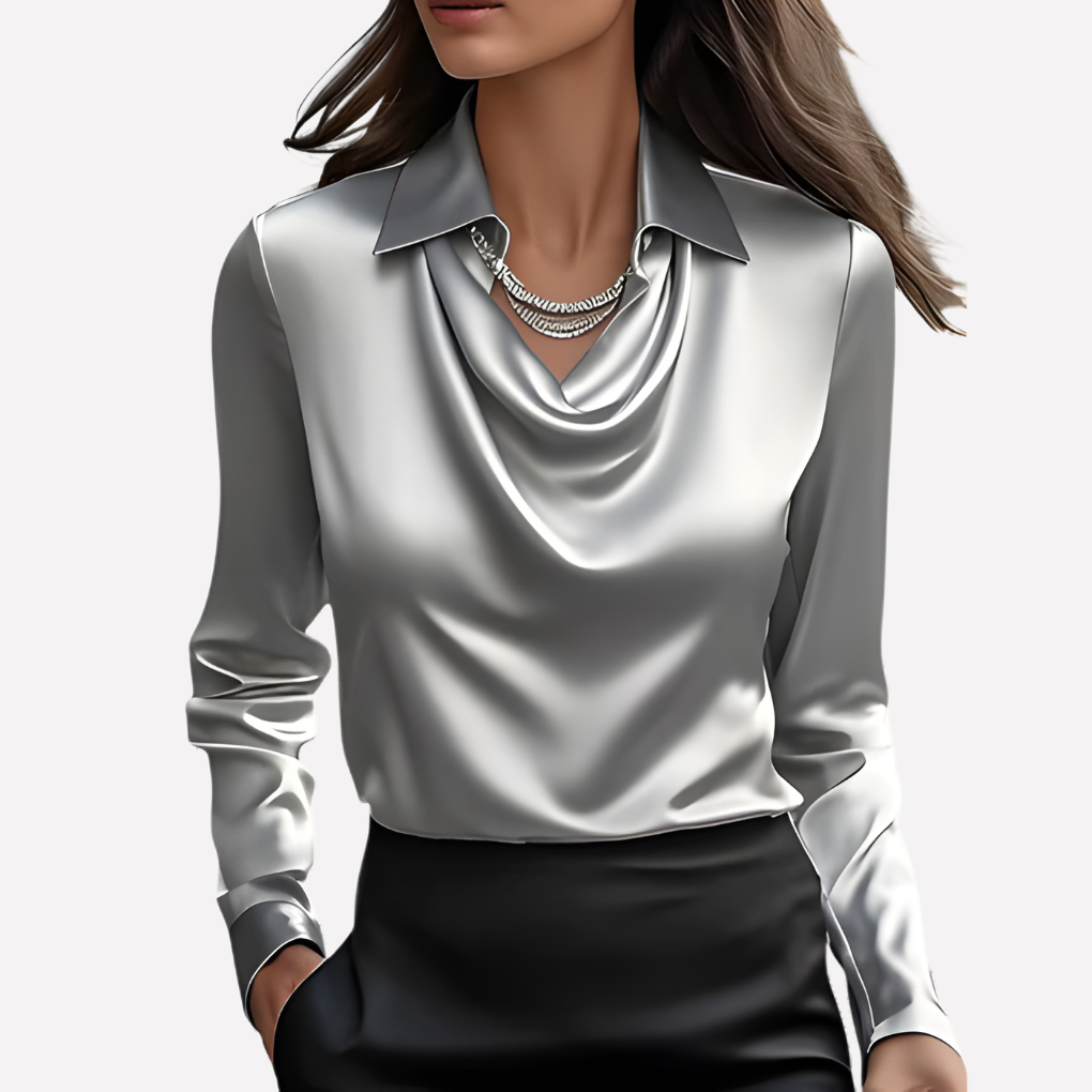 Emeja | Dames Blouse met Draped Kraag