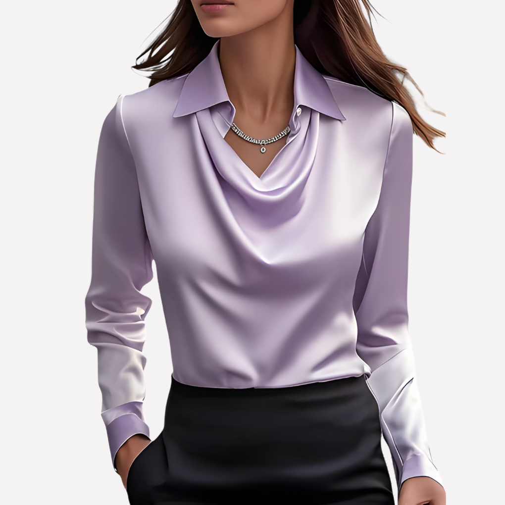 Emeja | Dames Blouse met Draped Kraag