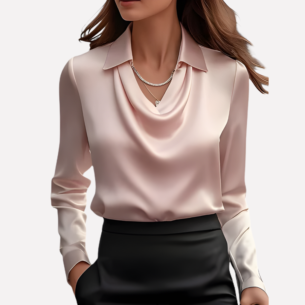 Emeja | Dames Blouse met Draped Kraag