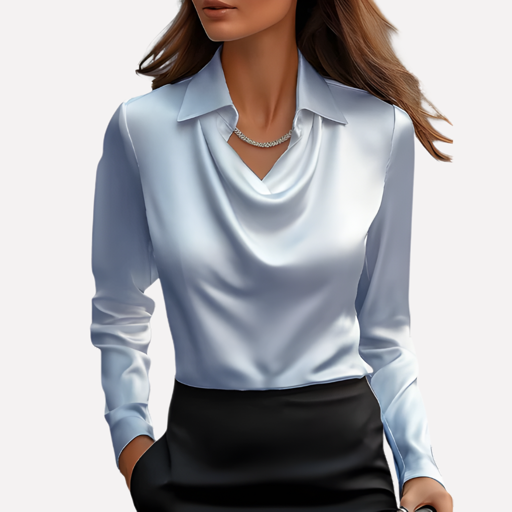 Emeja | Dames Blouse met Draped Kraag