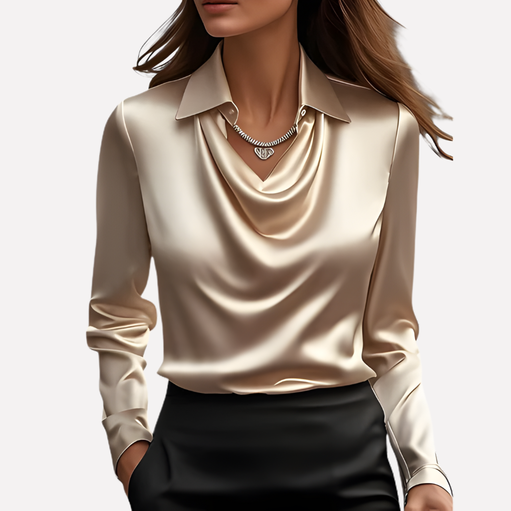 Emeja | Dames Blouse met Draped Kraag