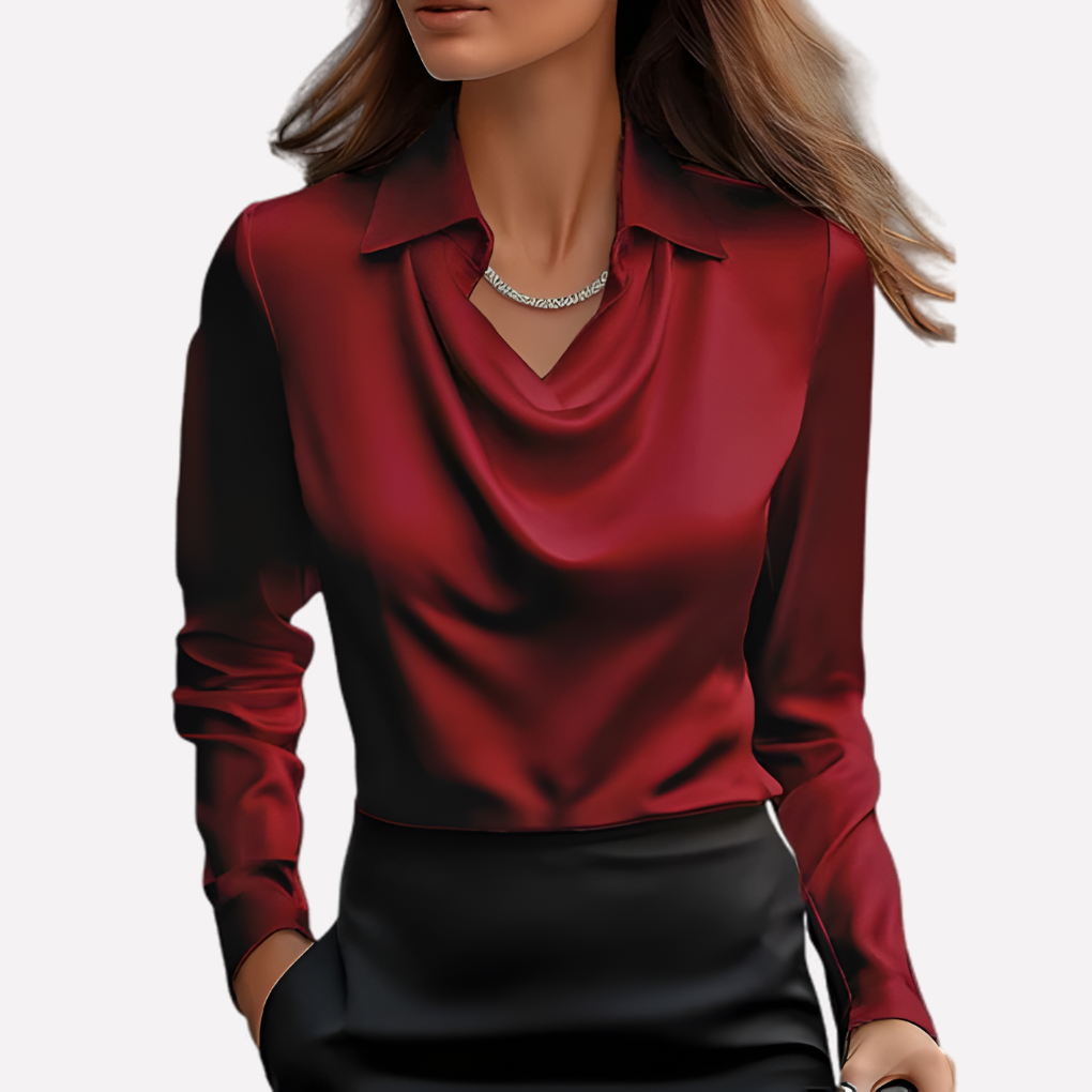 Emeja | Dames Blouse met Draped Kraag